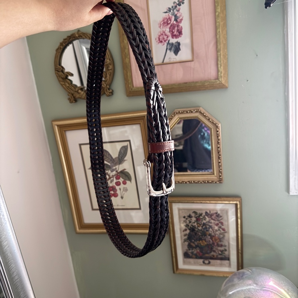 Dockers  Brown Braided Belt with Silver Buckle